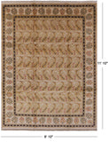 Ivory William Morris Handmade Wool Area Rug - 8' 10" x 11' 10" - Golden Nile