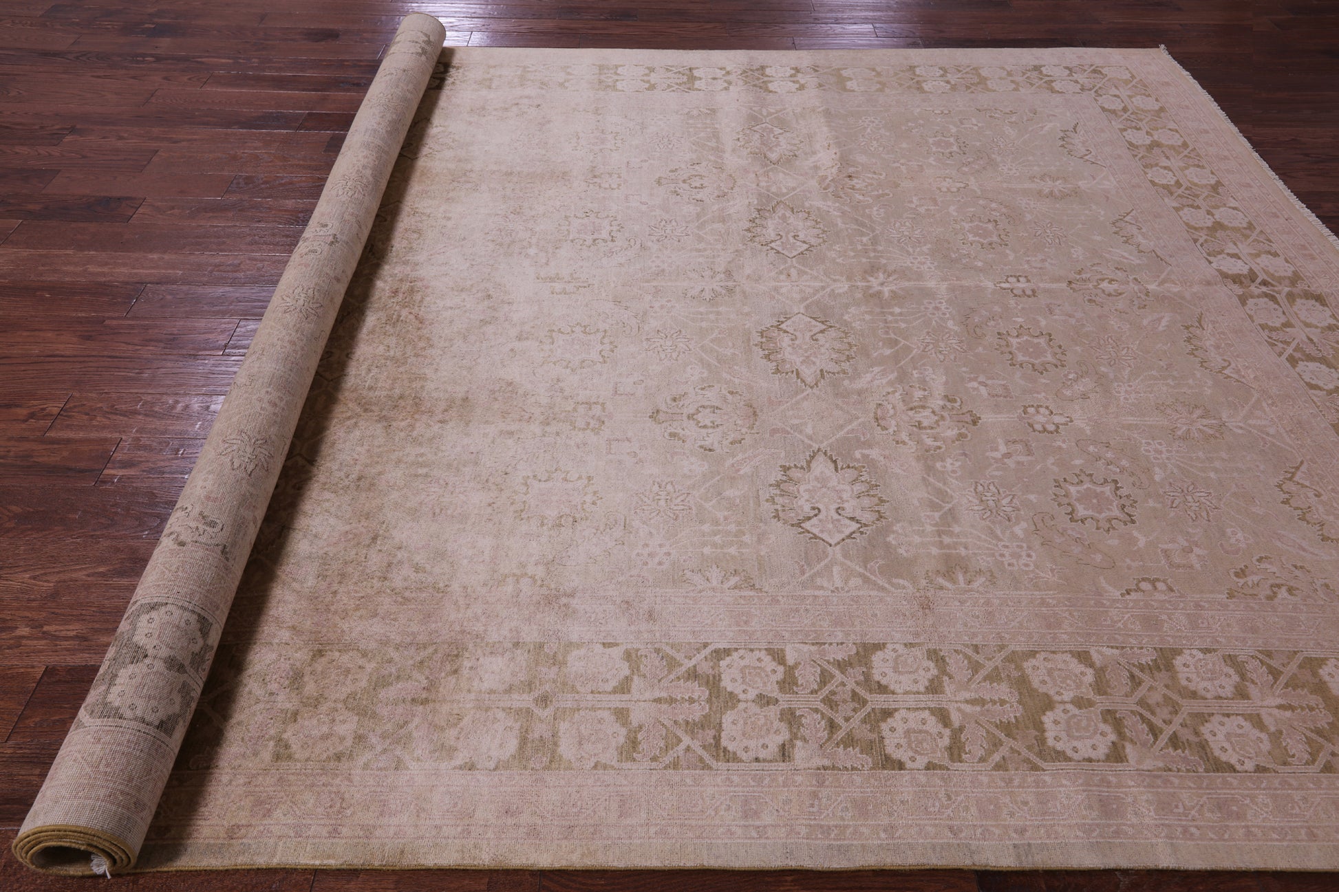 Chobi Peshawar Handmade Wool Area Rug - 9' 0" X 12' 0" - Golden Nile