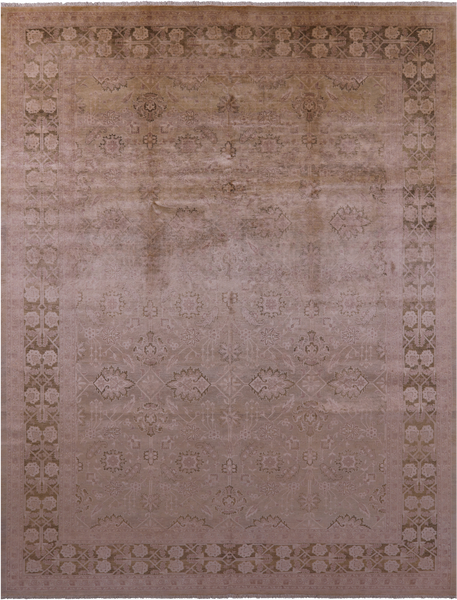 Chobi Peshawar Handmade Wool Area Rug - 9' 0" X 12' 0" - Golden Nile