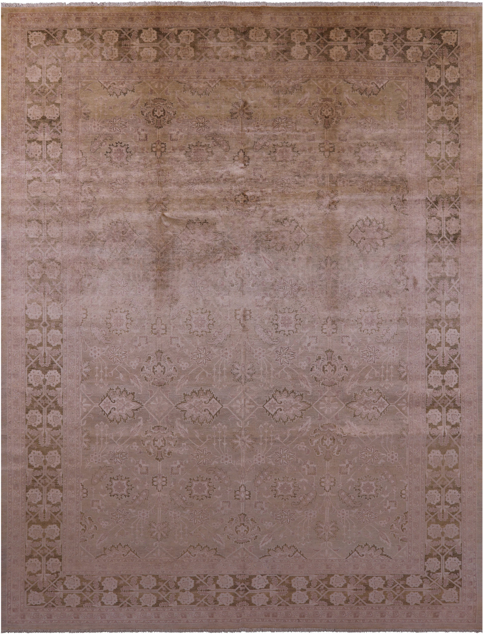Chobi Peshawar Handmade Wool Area Rug - 9' 0" X 12' 0" - Golden Nile