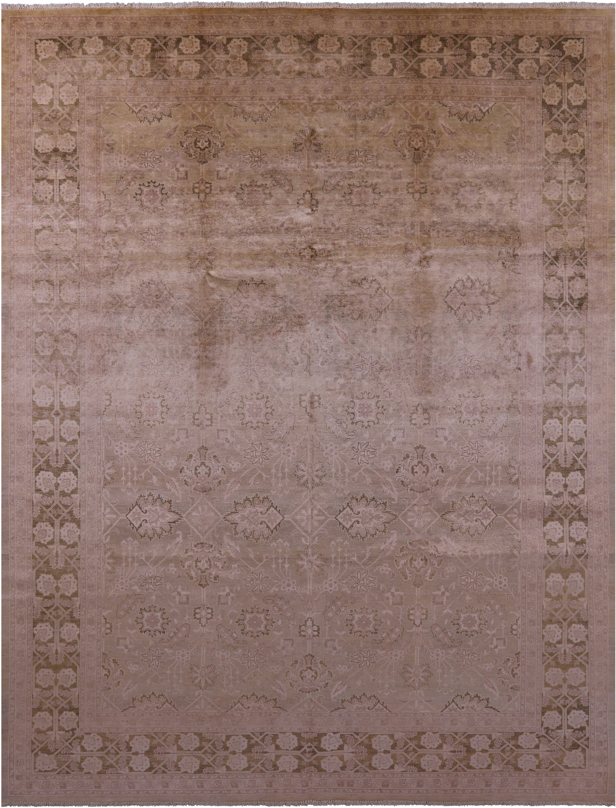Chobi Peshawar Handmade Wool Area Rug - 9' 0" X 12' 0" - Golden Nile
