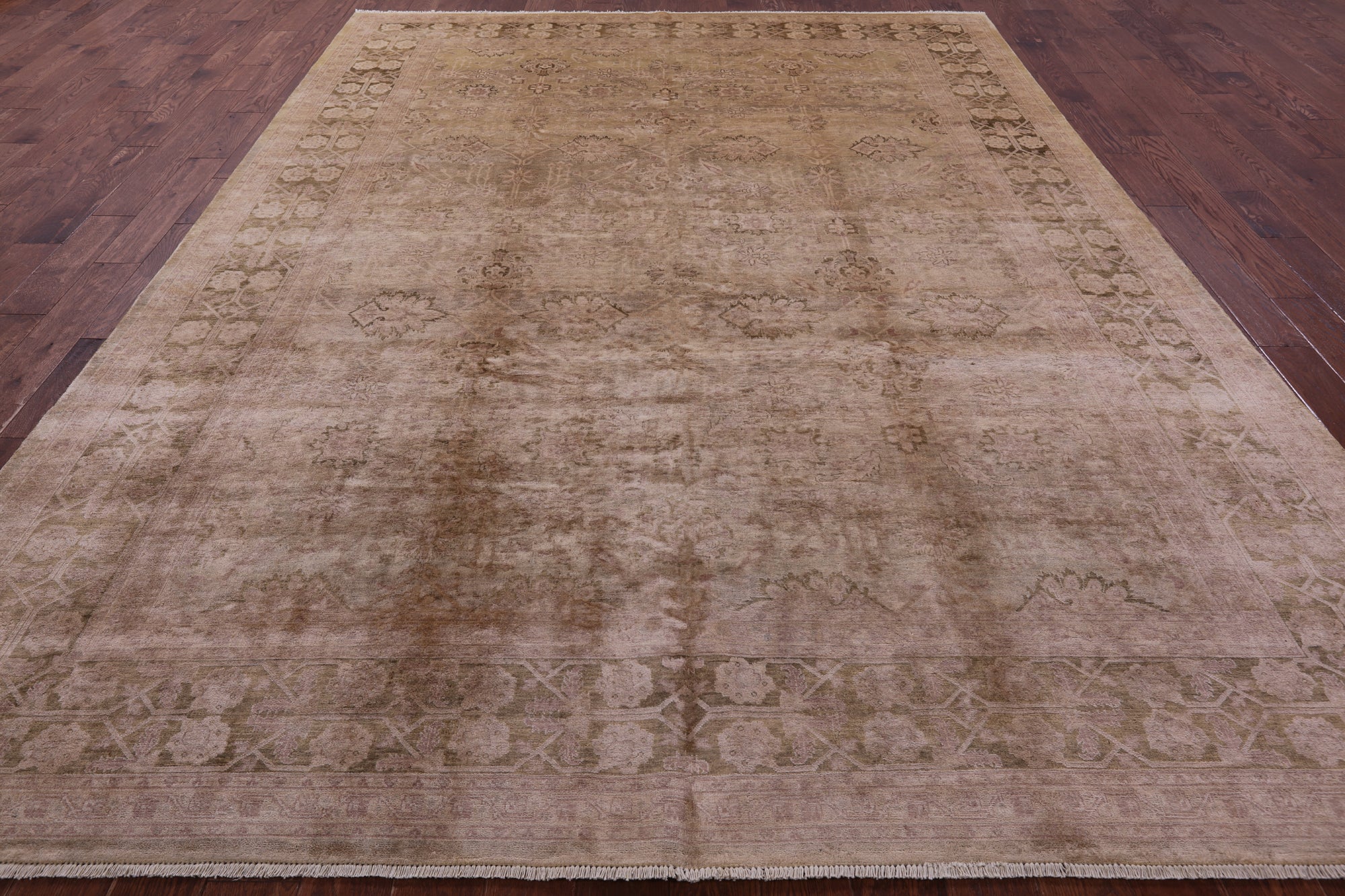 Chobi Peshawar Handmade Wool Area Rug - 9' 0" X 12' 0" - Golden Nile