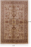 Ivory Chobi Peshawar Hand Knotted Wool Rug - 6' 0" X 9' 0" - Golden Nile