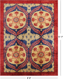 Peshawar Hand Knotted Wool Rug - 8' 8" X 11' 1" - Golden Nile