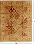 Peshawar Handmade Wool Area Rug - 8' 2" x 10' 5" - Golden Nile
