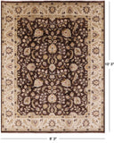 Brown Chobi Peshawar Hand Knotted Wool Rug - 8' 3" X 10' 3" - Golden Nile