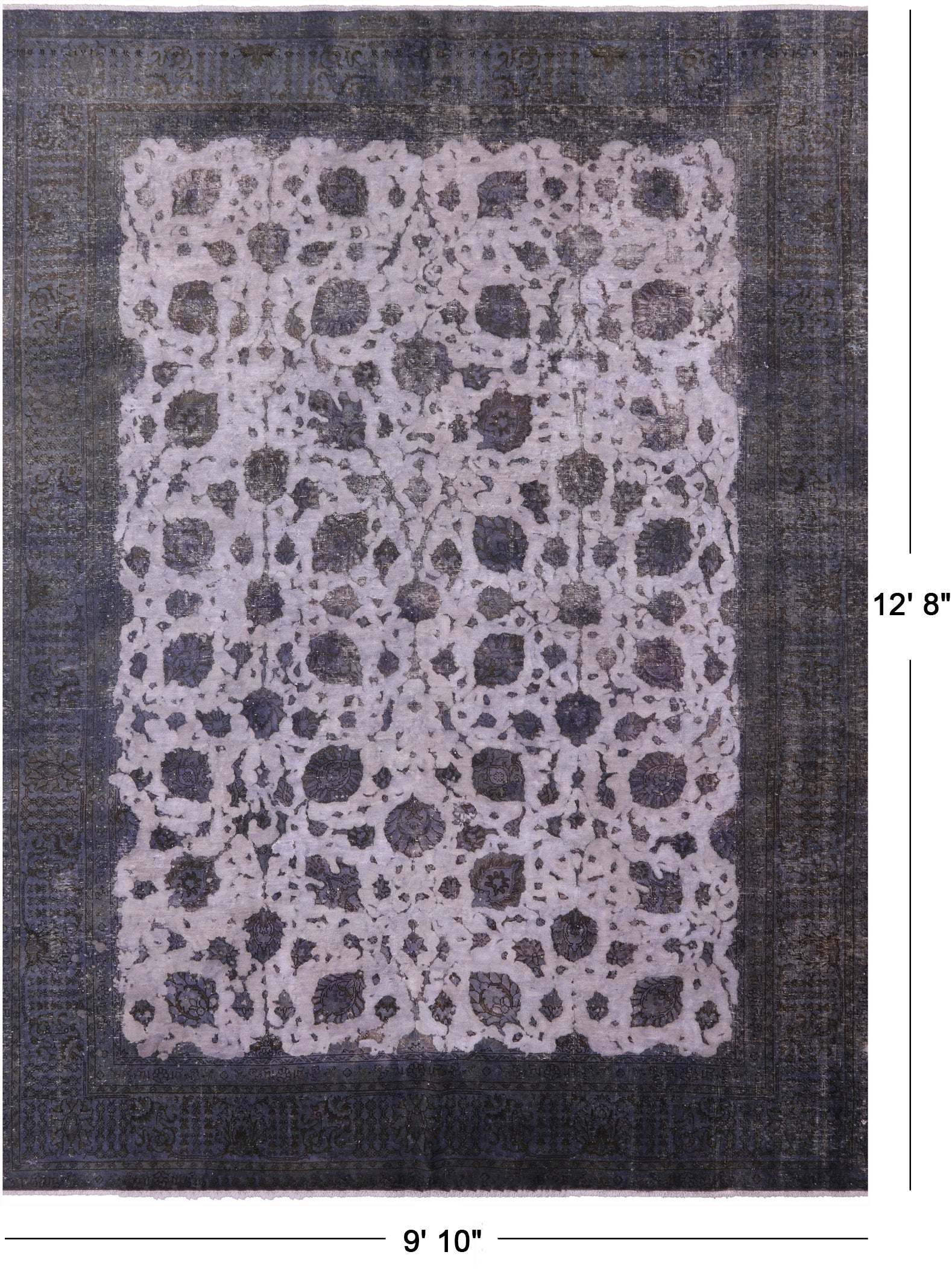 Persian Overdyed Hand Knotted Wool Area Rug - 9' 10" X 12' 8" - Golden Nile