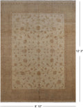 Ivory Chobi Peshawar Hand Knotted Rug - 8' 10" X 12' 3"