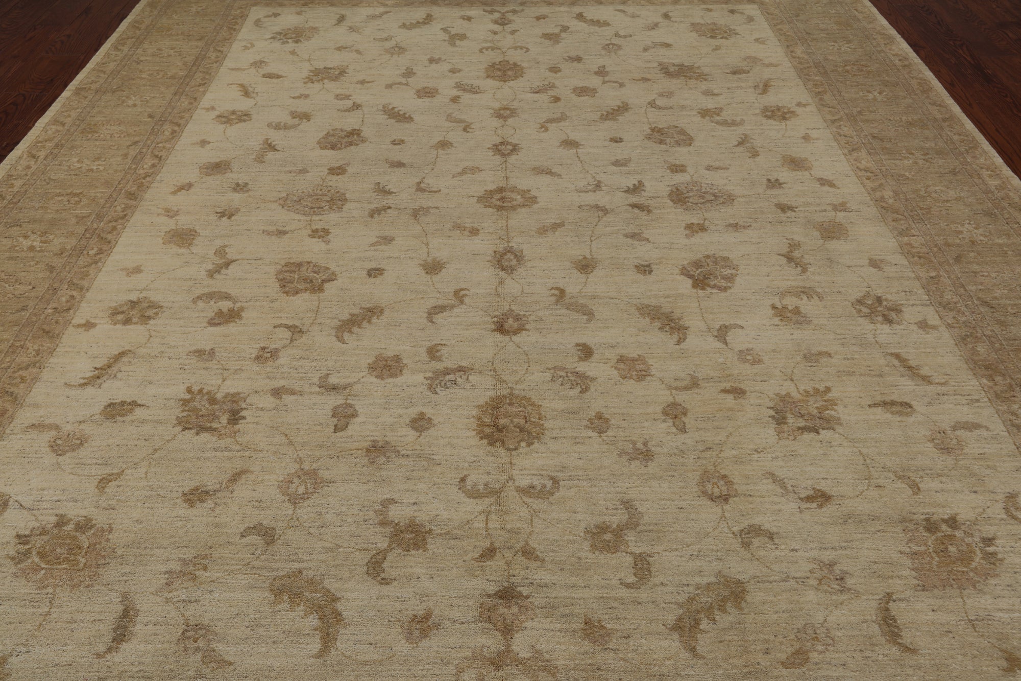 Ivory Chobi Peshawar Hand Knotted Rug - 8' 10" X 12' 3"