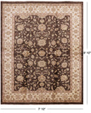 Brown Peshawar Hand Knotted Rug - 7' 10" X 9' 10" - Golden Nile