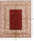 Peshawar Hand Knotted Wool Rug - 6' 3" X 7' 5" - Golden Nile
