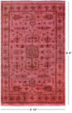 Pink Full Pile Overdyed Hand Knotted Wool Rug - 5' 10" X 9' 6"