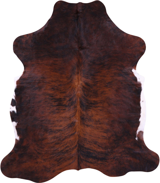 Brindle Natural Hair-On Cowhide Rug - 7' 1" X 6' 2" - Golden Nile