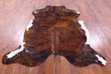 Brindle Natural Hair-On Cowhide Rug - 7' 4" X 6' 1" - Golden Nile