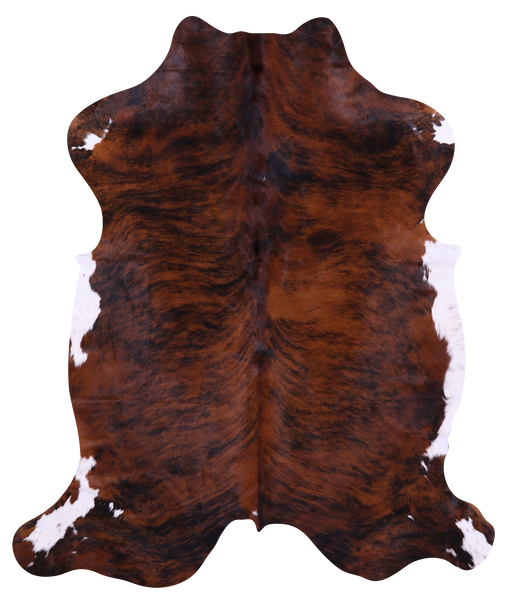 Brindle Natural Hair-On Cowhide Rug - 7' 4" X 6' 1" - Golden Nile