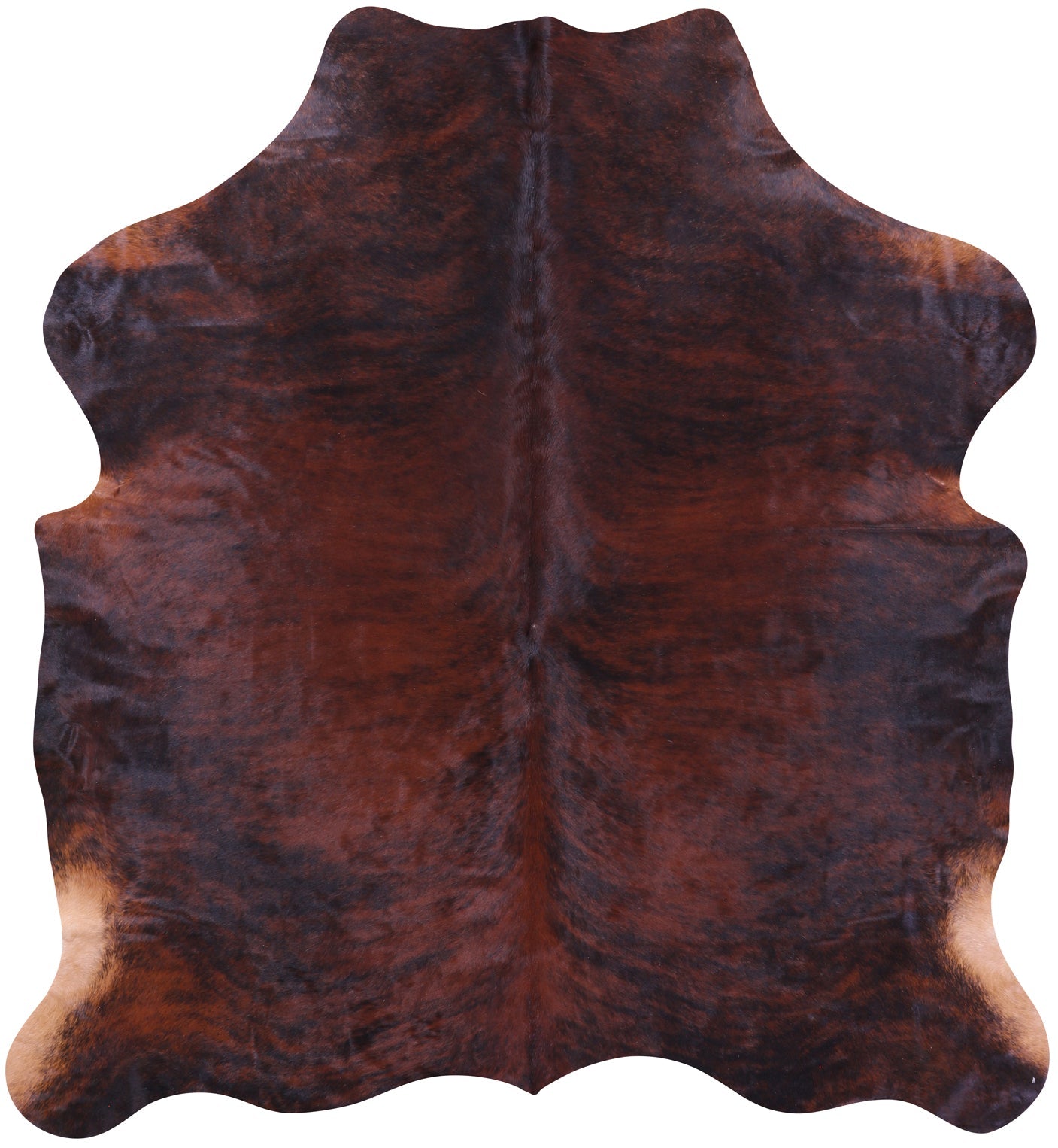 Brindle Natural Hair-On Cowhide Rug - 6' 9" X 6' 1" - Golden Nile