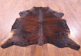 Brindle Natural Hair-On Cowhide Rug - 6' 9" X 6' 1" - Golden Nile