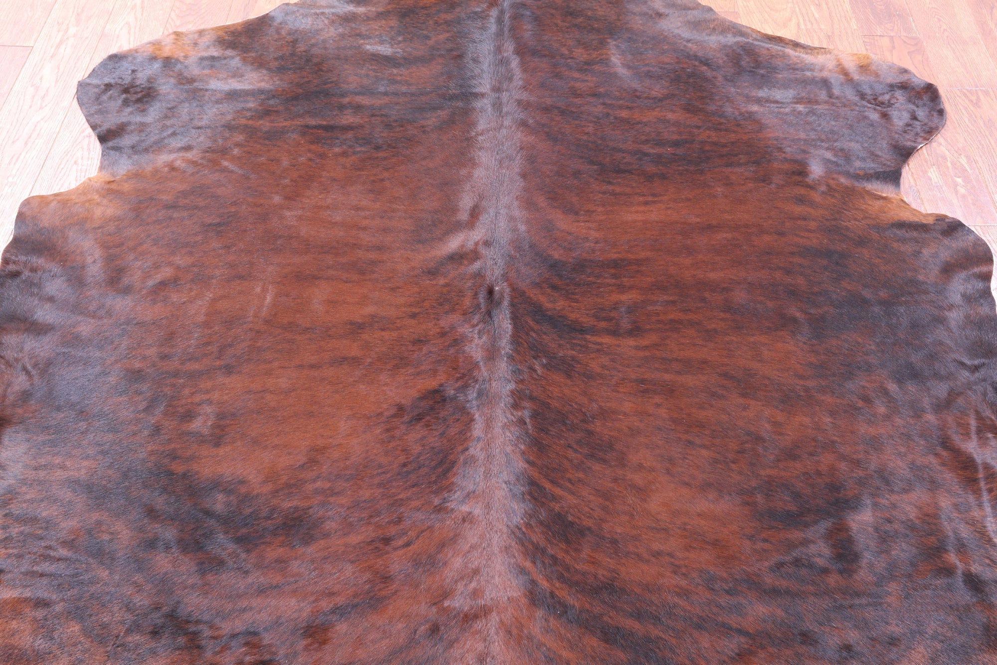 Brindle Natural Hair-On Cowhide Rug - 6' 9" X 6' 1" - Golden Nile