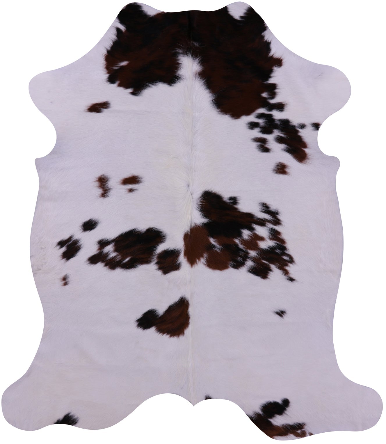 Brown & White Natural Hair-On Cowhide Rug - 6' 8" X 5' 10" - Golden Nile