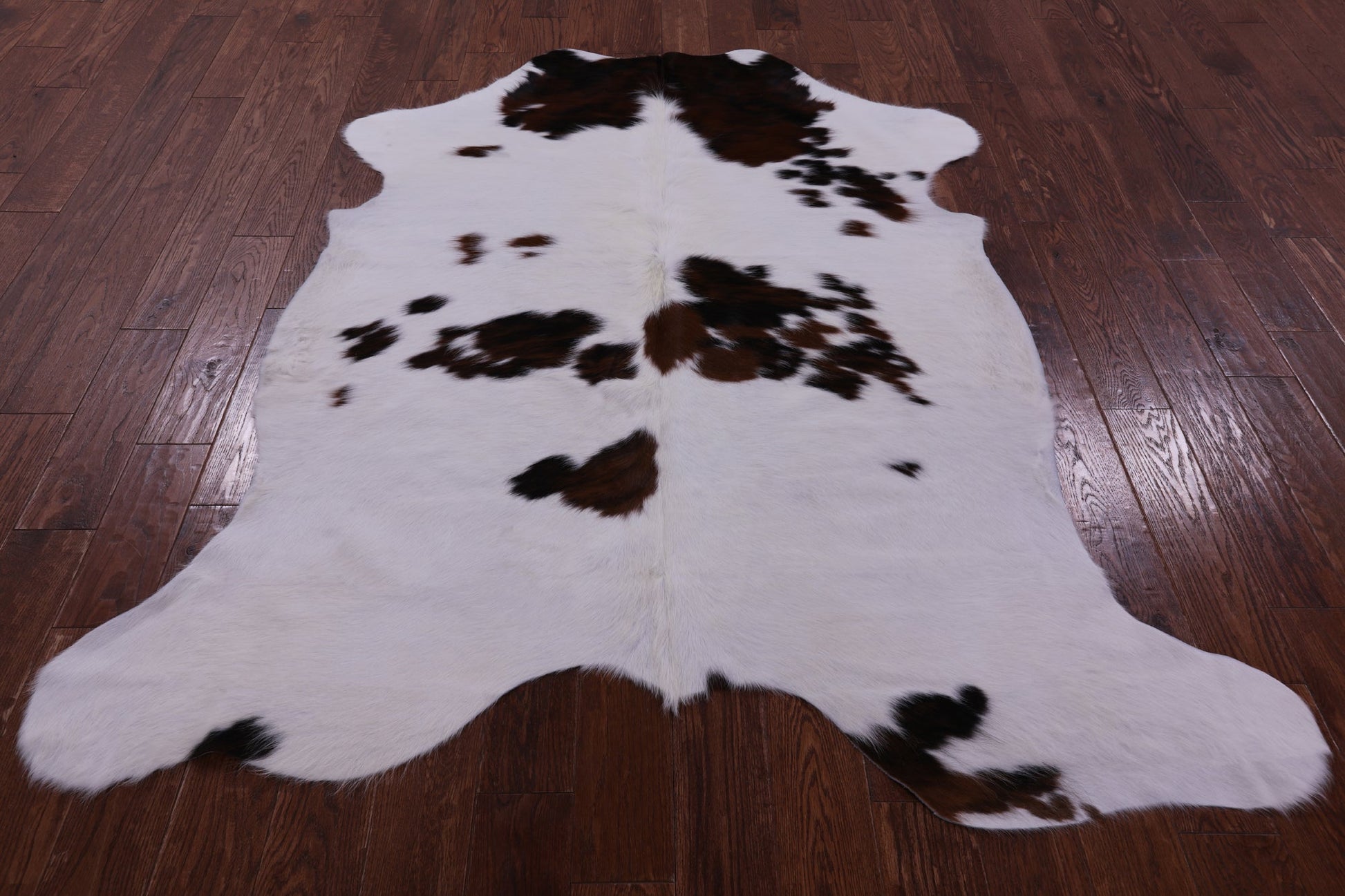 Brown & White Natural Hair-On Cowhide Rug - 6' 8" X 5' 10" - Golden Nile