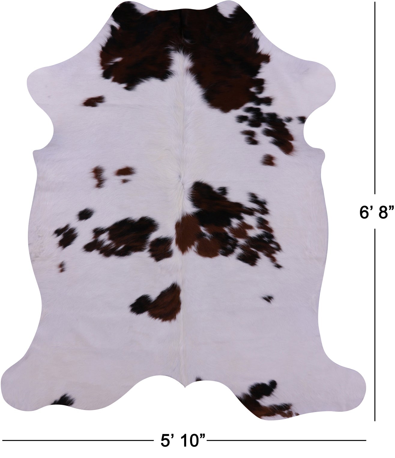 Brown & White Natural Hair-On Cowhide Rug - 6' 8" X 5' 10" - Golden Nile