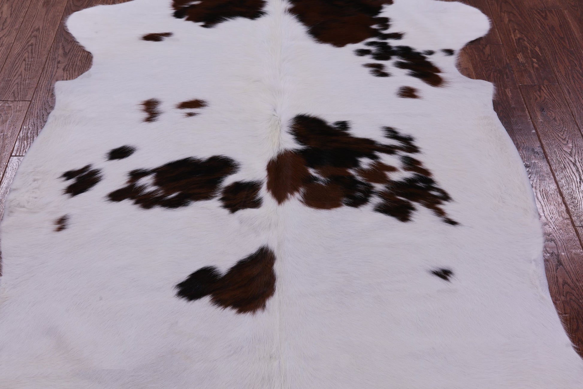 Brown & White Natural Hair-On Cowhide Rug - 6' 8" X 5' 10" - Golden Nile