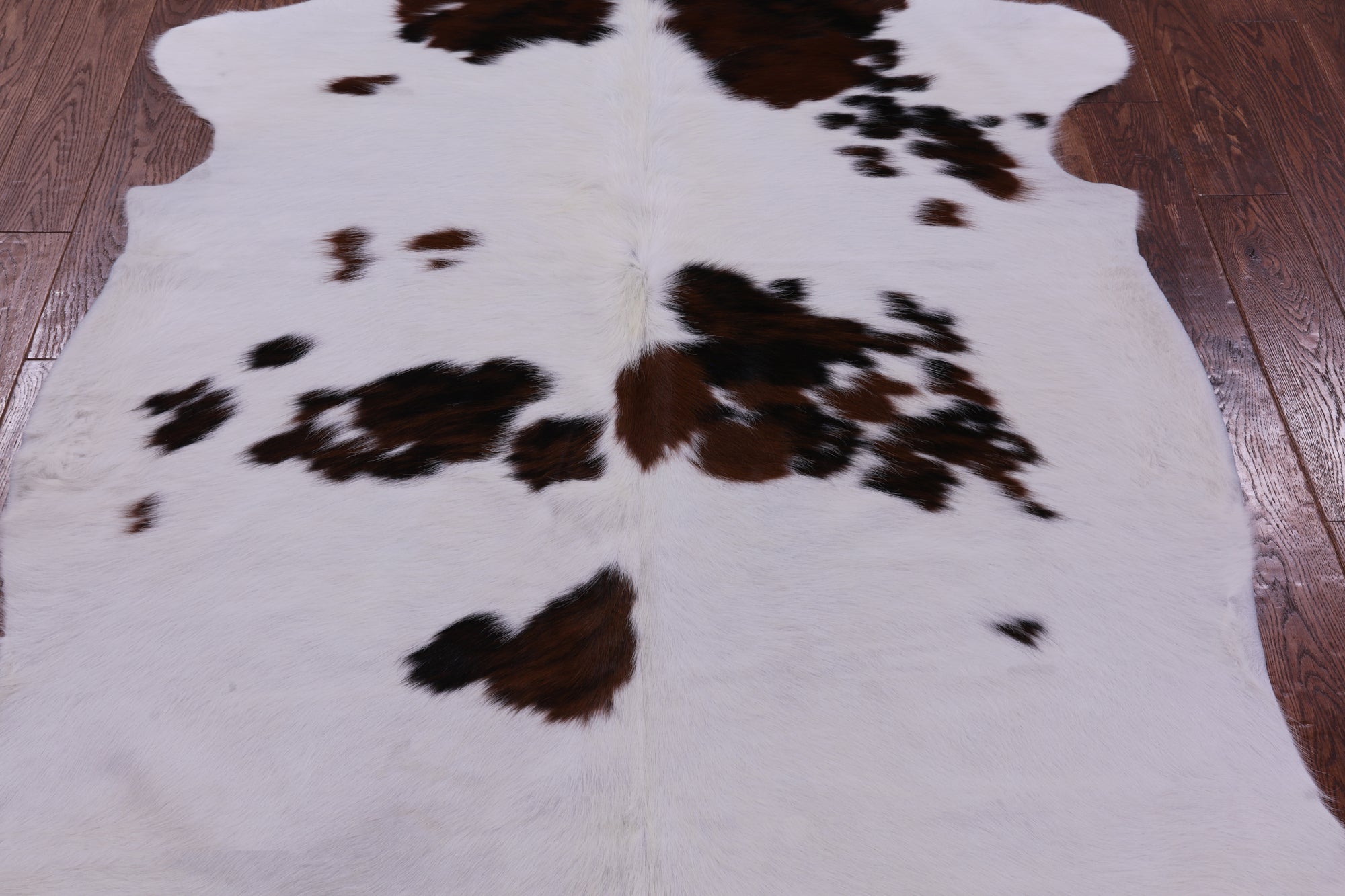Brown & White Natural Hair-On Cowhide Rug - 6' 8" X 5' 10" - Golden Nile
