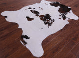 Brown & White Natural Hair-On Cowhide Rug - 6' 8" X 5' 10" - Golden Nile