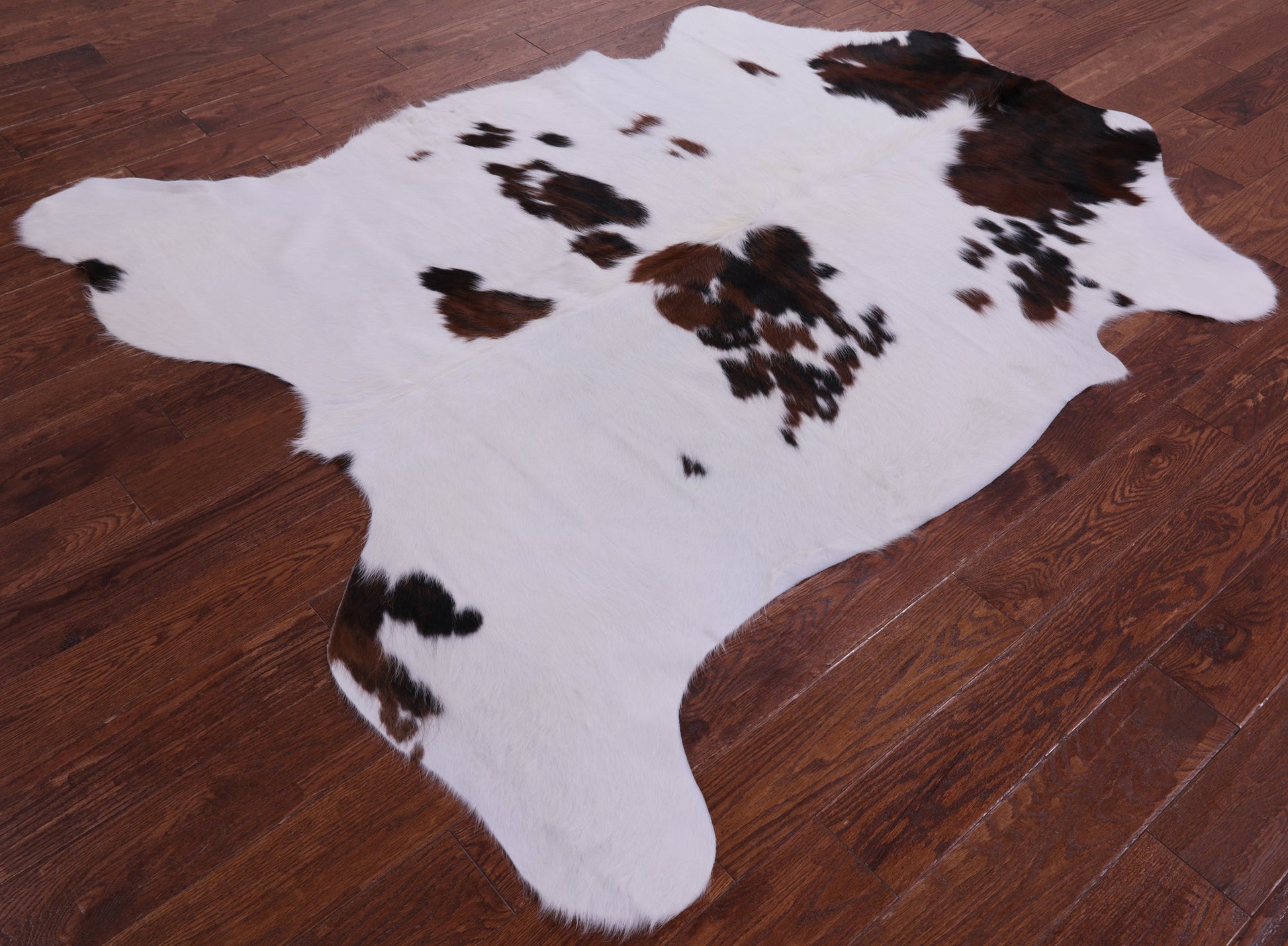 Brown & White Natural Hair-On Cowhide Rug - 6' 8" X 5' 10" - Golden Nile