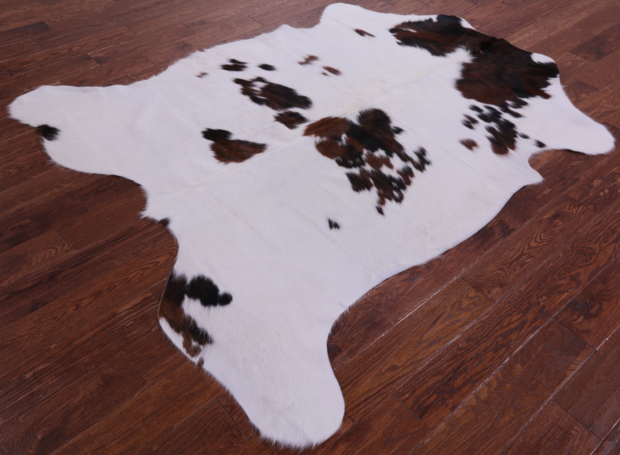 Brown & White Natural Hair-On Cowhide Rug - 6' 8" X 5' 10" - Golden Nile