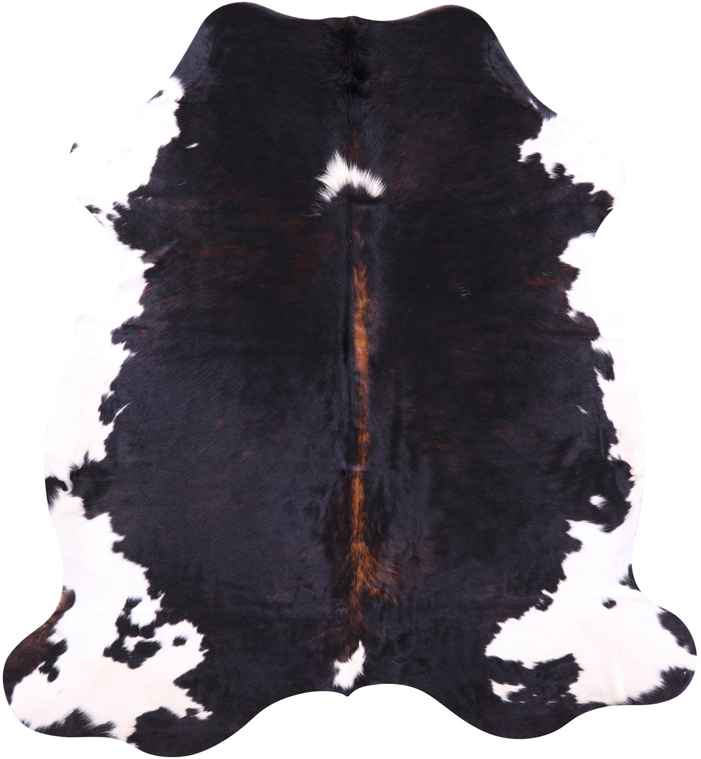 Tricolor Natural Hair-On Cowhide Rug - 6' 9" X 6' 2" - Golden Nile