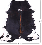 Tricolor Natural Hair-On Cowhide Rug - 6' 9" X 6' 2" - Golden Nile