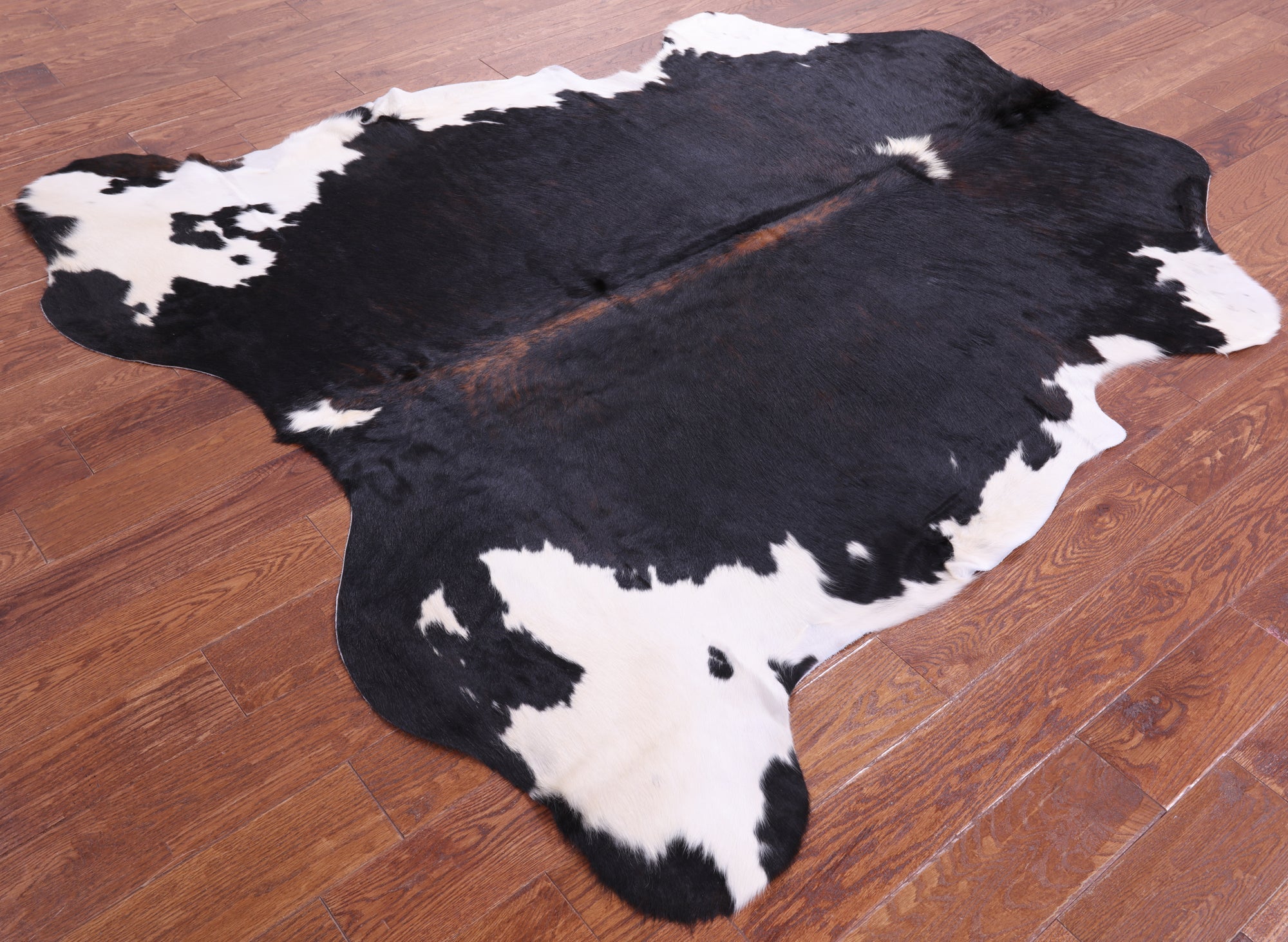 Tricolor Natural Hair-On Cowhide Rug - 6' 9" X 6' 2" - Golden Nile