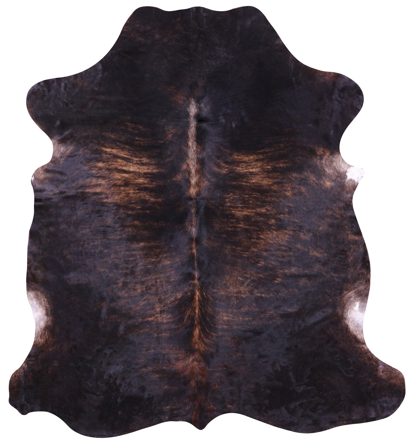 Brindle Natural Hair-On Cowhide Rug - 6' 6" X 5' 11" - Golden Nile