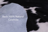 Black & White Natural Hair-On Cowhide Rug - 6' 9" X 6' 3" - Golden Nile