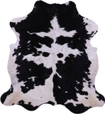 Black & White Natural Hair-On Cowhide Rug - 6' 9" X 6' 3" - Golden Nile