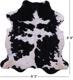 Black & White Natural Hair-On Cowhide Rug - 6' 9" X 6' 3" - Golden Nile