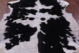 Black & White Natural Hair-On Cowhide Rug - 6' 9" X 6' 3" - Golden Nile