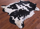 Black & White Natural Hair-On Cowhide Rug - 6' 9" X 6' 3" - Golden Nile