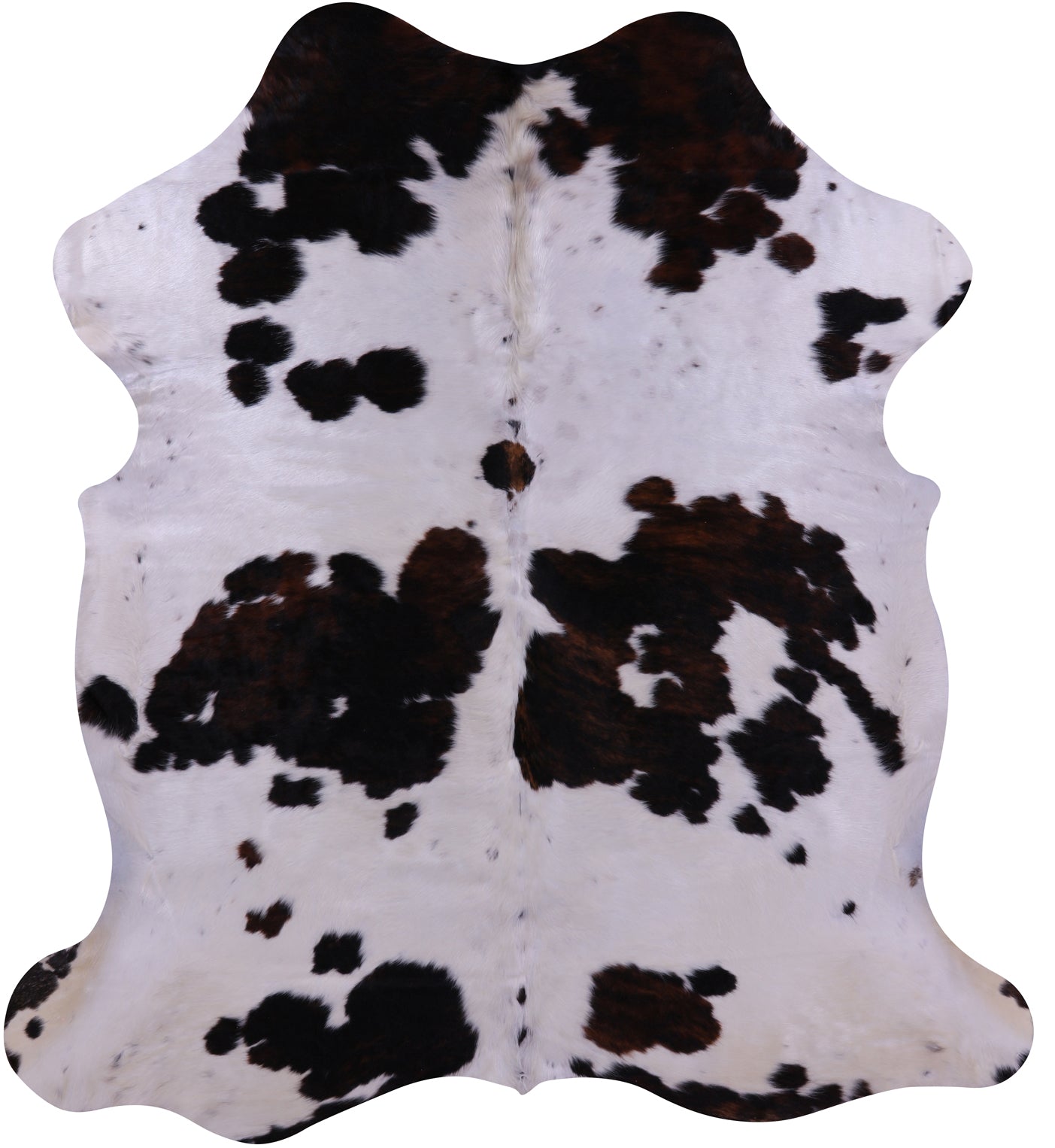 Tricolor Natural Hair-On Cowhide Rug - 6' 10" X 6' 1" - Golden Nile