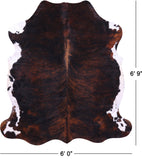 Tricolor Natural Hair-On Cowhide Rug - 6' 9" X 6' 0" - Golden Nile