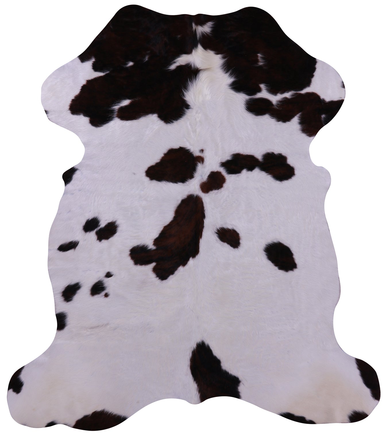 Brown & White Natural Hair-On Cowhide Rug - 6' 2" X 5' 3" - Golden Nile