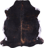 Tricolor Natural Hair-On Cowhide Rug - 6' 4" X 5' 10" - Golden Nile