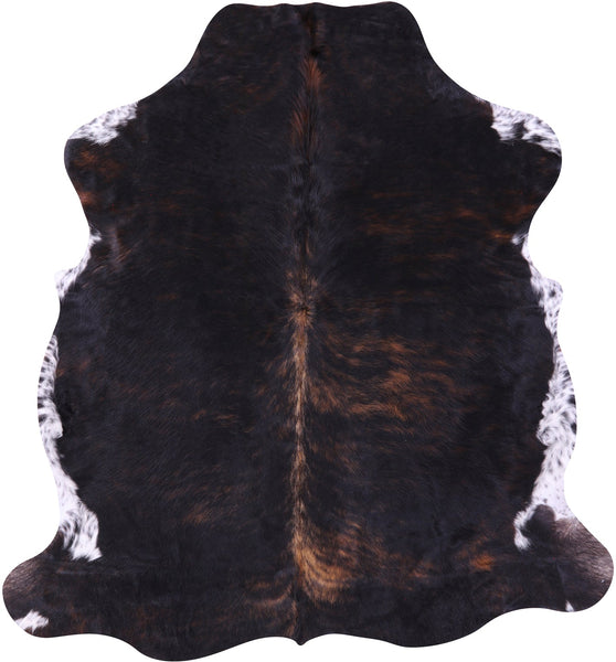 Tricolor Natural Hair-On Cowhide Rug - 6' 4" X 5' 10" - Golden Nile