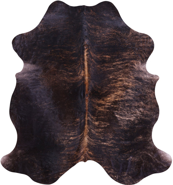 Brindle Natural Hair-On Cowhide Rug - 7' 4" X 6' 8" - Golden Nile