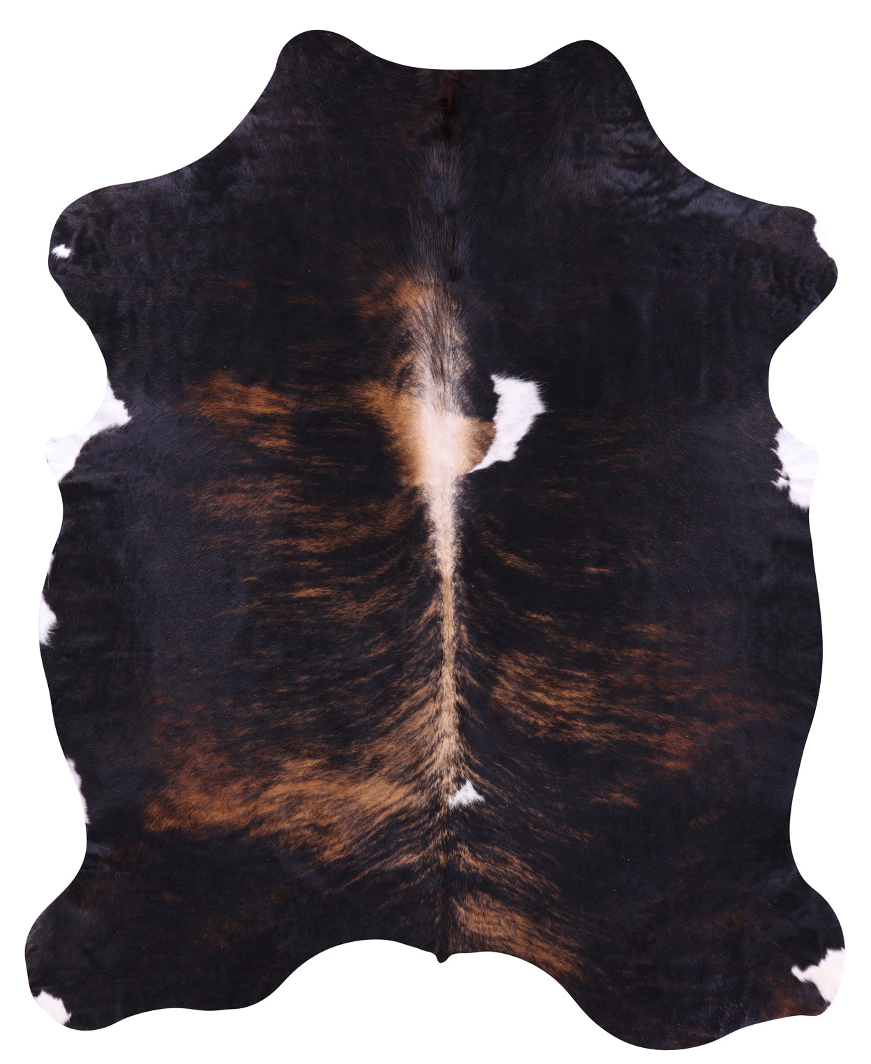 Tricolor Natural Hair-On Cowhide Rug - 7' 2" X 5' 8" - Golden Nile