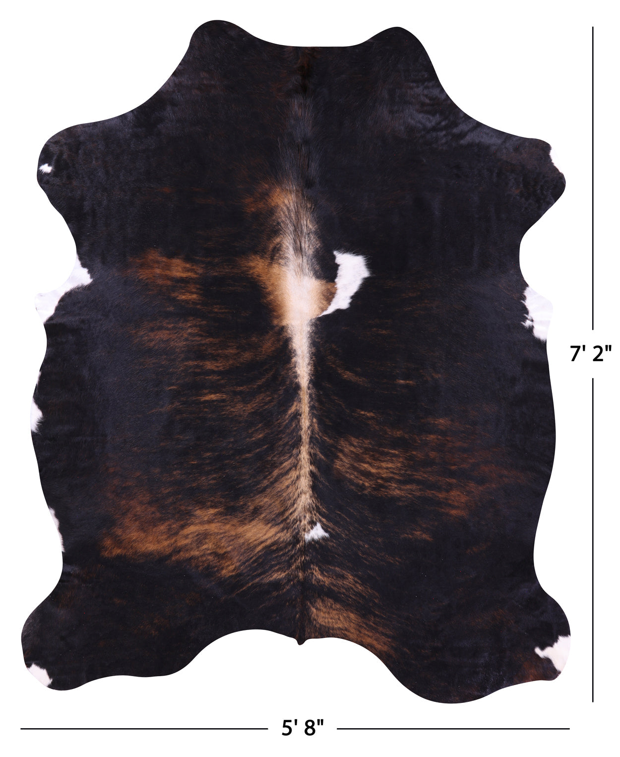 Tricolor Natural Hair-On Cowhide Rug - 7' 2" X 5' 8" - Golden Nile