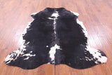 Black & White Natural Hair-On Cowhide Rug - 6' 11" X 6' 0" - Golden Nile