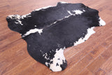 Black & White Natural Hair-On Cowhide Rug - 6' 11" X 6' 0" - Golden Nile