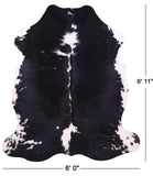 Black & White Natural Hair-On Cowhide Rug - 6' 11" X 6' 0" - Golden Nile